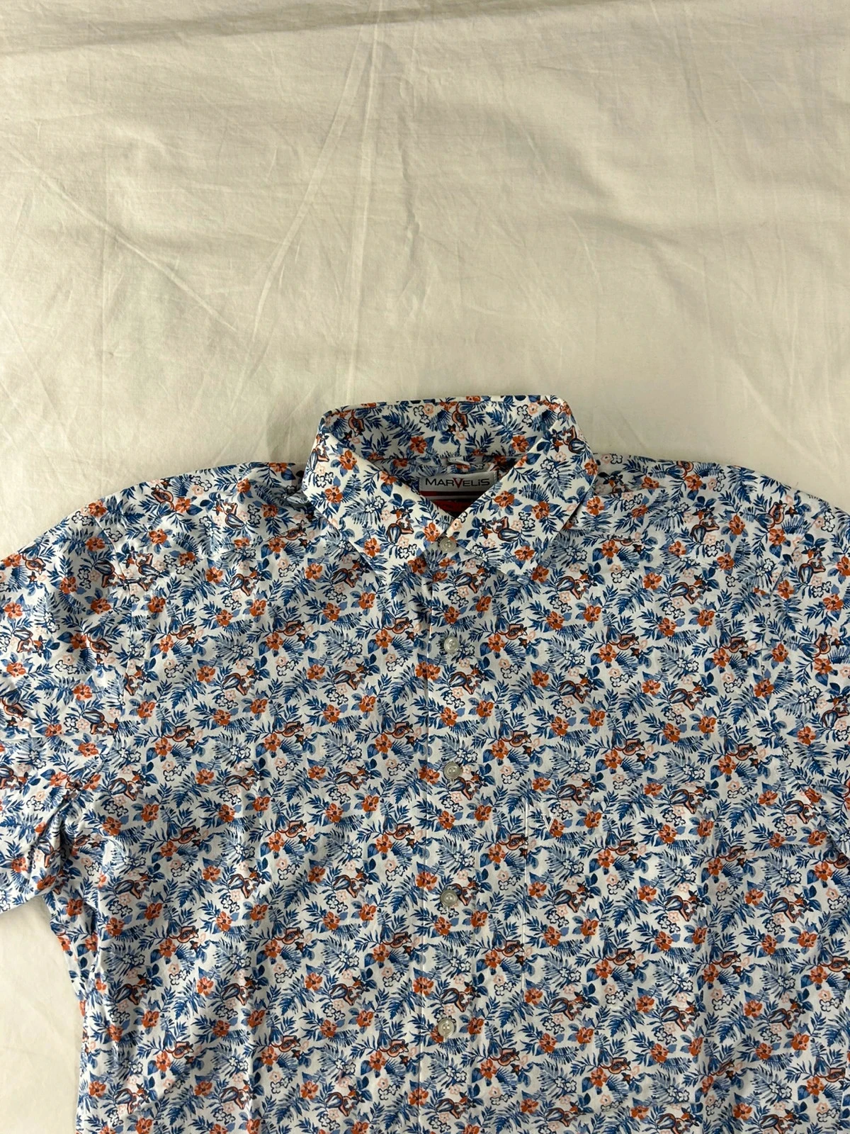 Camisa com estampa floral azul Marvelis tamanho 40 – photo 3